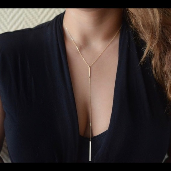 Boho tear drop geometric necklace - Picture 2 of 2